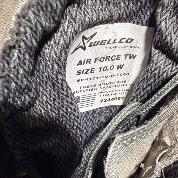 Wellco Air Force TW Sage Green Suede Combat Boots Mens 10 W Vibram Safe-to-Fly main image 4